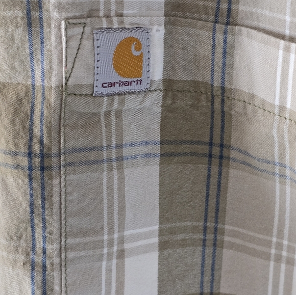 Carhartt Relaxed Fit Button Down Plaid Short Sleeve Shirt Men's Size 2XL - Picture 2 of 4